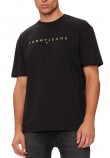 TOMMY JEANS REG GOLD LINEAR LOGO TEE T-SHIRT ΜΠΛΟΥΖΑ ΑΝΔΡΙΚΗ BLACK