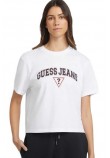 GUESS JEANS BOXY GUESS JEANS TEE T-SHIRT ΜΠΛΟΥΖΑ ΓΥΝΑΙΚΕΙΑ WHITE