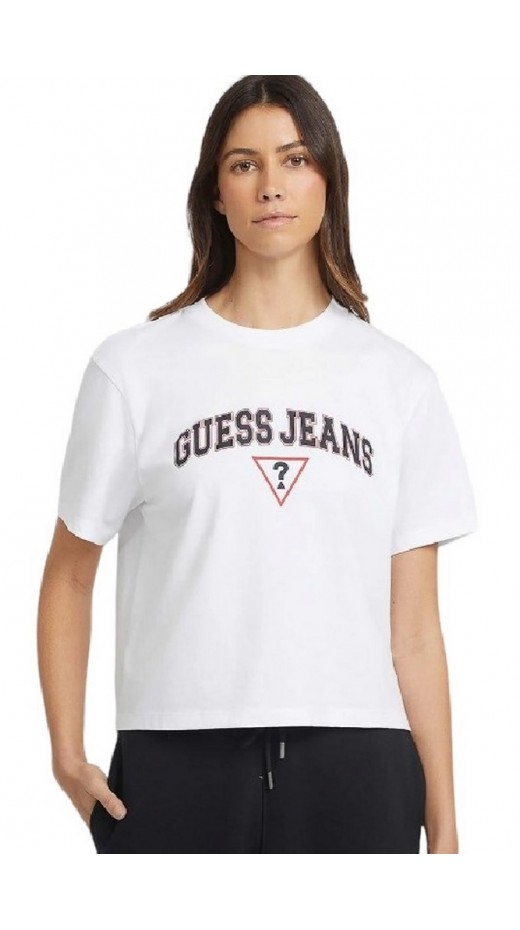 GUESS JEANS BOXY GUESS JEANS TEE T-SHIRT ΜΠΛΟΥΖΑ ΓΥΝΑΙΚΕΙΑ WHITE