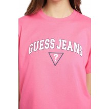 GUESS JEANS BOXY GUESS JEANS TEE T-SHIRT ΜΠΛΟΥΖΑ ΓΥΝΑΙΚΕΙΑ FUCSIA