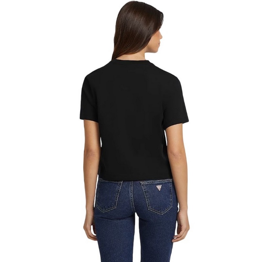 GUESS JEANS CN BOXY MINI T-SHIRT ΜΠΛΟΥΖΑ ΓΥΝΑΙΚΕΙΑ BLACK