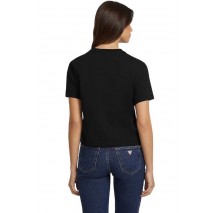 GUESS JEANS CN BOXY MINI T-SHIRT ΜΠΛΟΥΖΑ ΓΥΝΑΙΚΕΙΑ BLACK