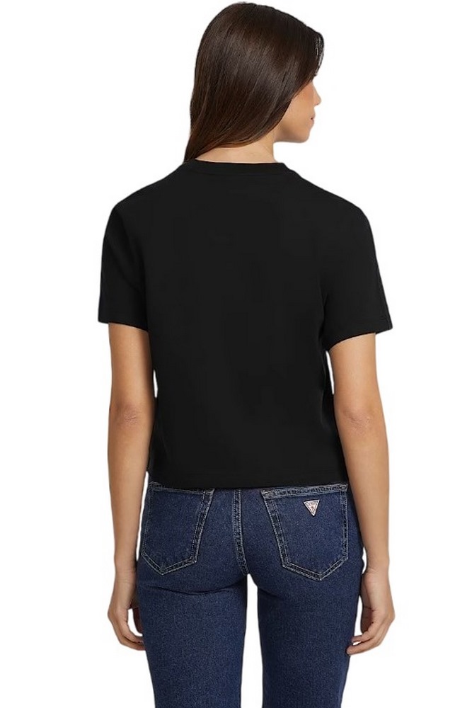 GUESS JEANS CN BOXY MINI T-SHIRT ΜΠΛΟΥΖΑ ΓΥΝΑΙΚΕΙΑ BLACK