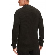 CALVIN KLEIN JEANS WOVEN LABEL ZIP THROUGH SWEATER ΠΛΕΚΤΗ ΖΑΚΕΤΑ ΑΝΔΡΙΚΗ BLACK