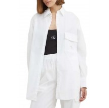 CALVIN KLEIN JEANS LONG COTTON UTILITY LS SHIRT ΠΟΥΚΑΜΙΣΟ ΓΥΝΑΙΚΕΙΟ BRIGHT WHITE