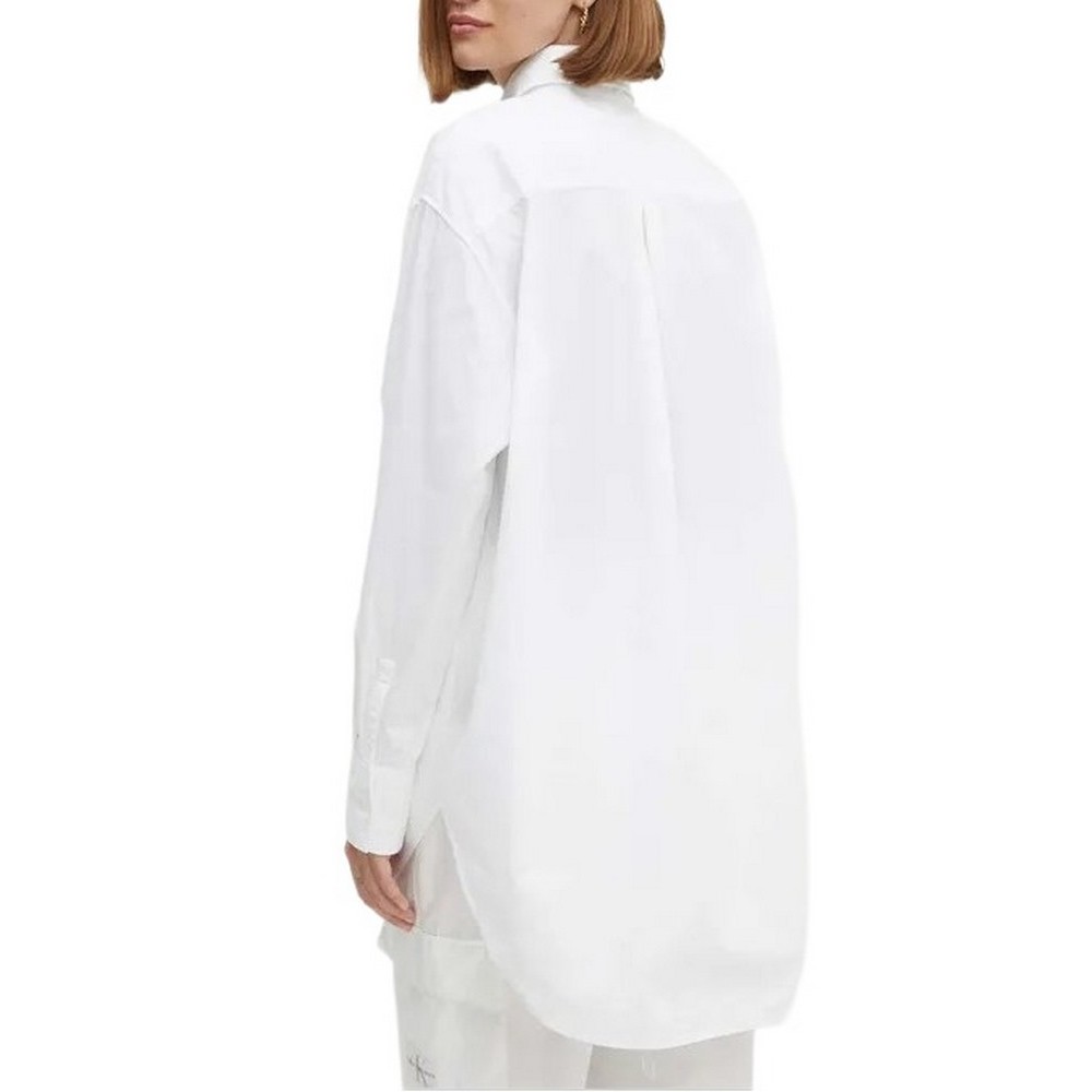 CALVIN KLEIN JEANS LONG COTTON UTILITY LS SHIRT ΠΟΥΚΑΜΙΣΟ ΓΥΝΑΙΚΕΙΟ BRIGHT WHITE