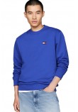 TOMMY JEANS  REG BADGE CREW EXT ΜΠΛΟΥΖΑ ΦΟΥΤΕΡ ΑΝΔΡΙΚΗ BLUE