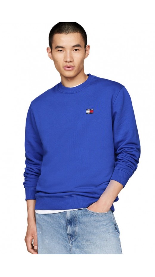 TOMMY JEANS  REG BADGE CREW EXT ΜΠΛΟΥΖΑ ΦΟΥΤΕΡ ΑΝΔΡΙΚΗ BLUE