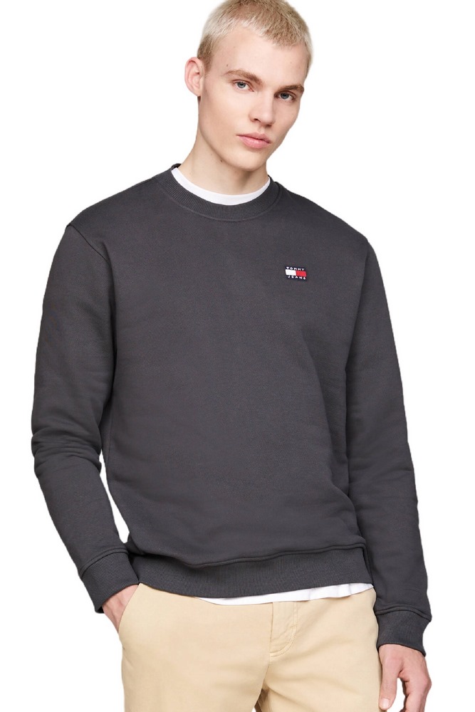 TOMMY JEANS  REG BADGE CREW EXT ΜΠΛΟΥΖΑ ΦΟΥΤΕΡ ΑΝΔΡΙΚΗ CHARCOAL