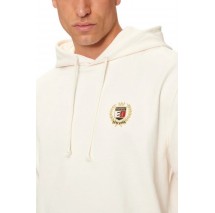 TOMMY JEANS REG FLAG CREST HOOD ΜΠΛΟΥΖΑ ΦΟΥΤΕΡ ΑΝΔΡΙΚΗ OFF WHITE