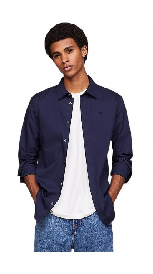 TOMMY HILFIGER TJM ORIGINAL STRETCH SHIRT ΠΟΥΚΑΜΙΣΟ ΑΝΔΡΙΚΟ NAVY