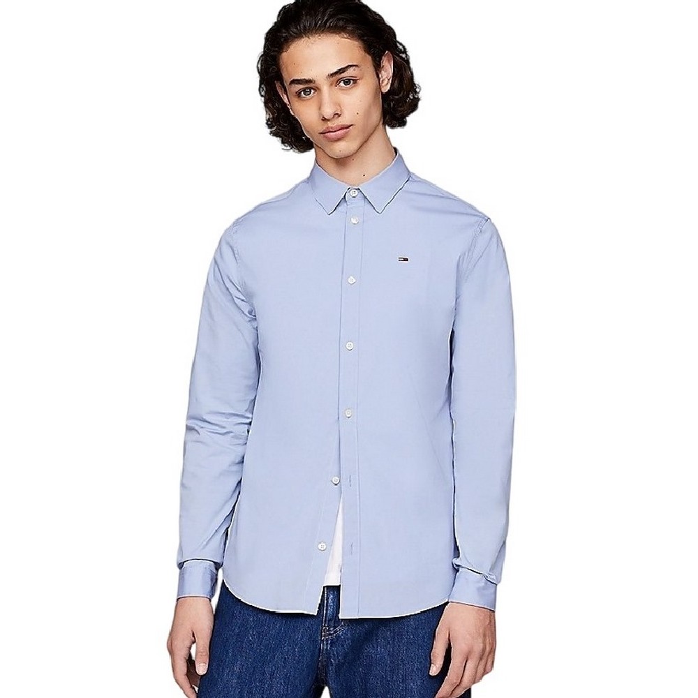 TOMMY HILFIGER TJM ORIGINAL STRETCH SHIRT ΠΟΥΚΑΜΙΣΟ ΑΝΔΡΙΚΟ CIEL