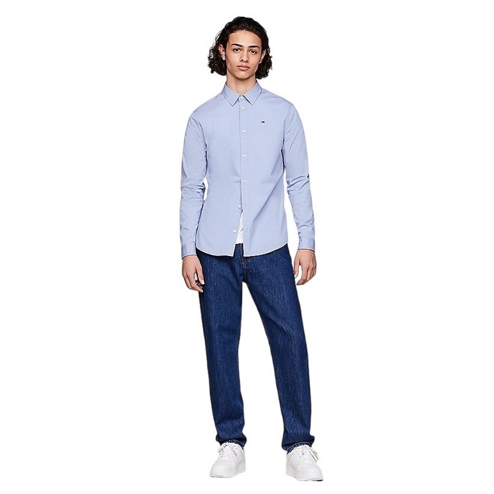 TOMMY HILFIGER TJM ORIGINAL STRETCH SHIRT ΠΟΥΚΑΜΙΣΟ ΑΝΔΡΙΚΟ CIEL