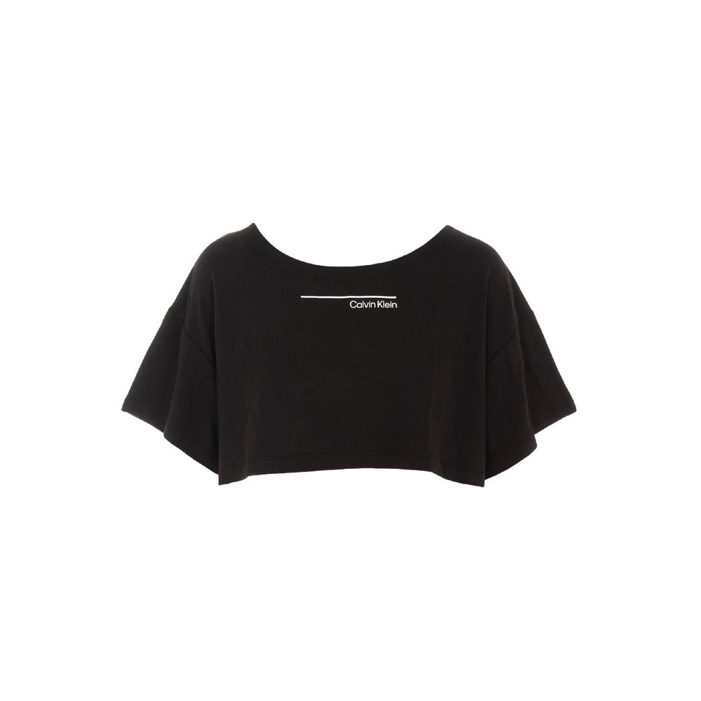 CALVIN KLEIN BOX FIT CROP TOP ΤΟΠ ΓΥΝΑΙΚΕΙΟ BLACK