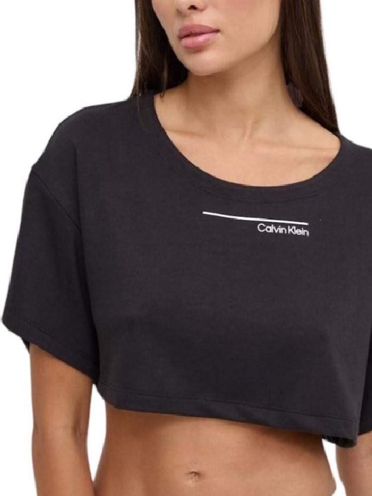 CALVIN KLEIN BOX FIT CROP TOP ΤΟΠ ΓΥΝΑΙΚΕΙΟ BLACK