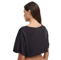 CALVIN KLEIN BOX FIT CROP TOP ΤΟΠ ΓΥΝΑΙΚΕΙΟ BLACK