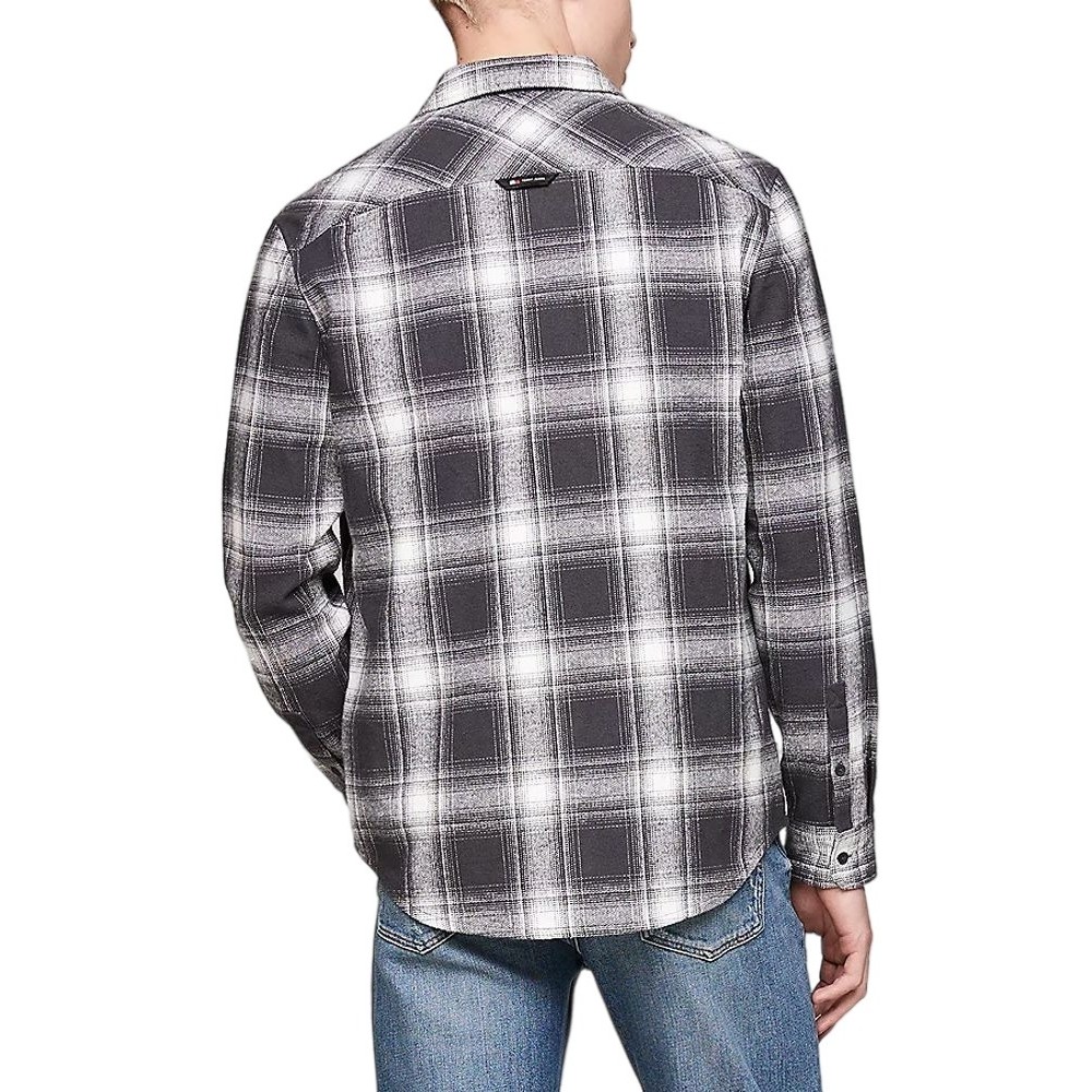 TOMMY HILFIGER REG CHECK FLANNEL SHIRT EXT ΠΟΥΚΑΜΙΣΟ ΑΝΔΡΙΚΟ BLACK