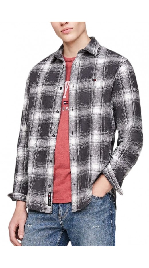 TOMMY HILFIGER REG CHECK FLANNEL SHIRT EXT ΠΟΥΚΑΜΙΣΟ ΑΝΔΡΙΚΟ BLACK