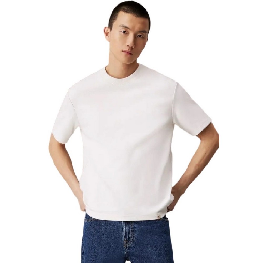 CALVIN KLEIN JEANS INTERLOCK TEE T-SHIRT ΜΠΛΟΥΖΑ ΑΝΔΡΙΚΗ IVORY