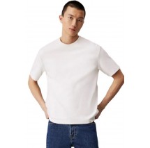 CALVIN KLEIN JEANS INTERLOCK TEE T-SHIRT ΜΠΛΟΥΖΑ ΑΝΔΡΙΚΗ IVORY