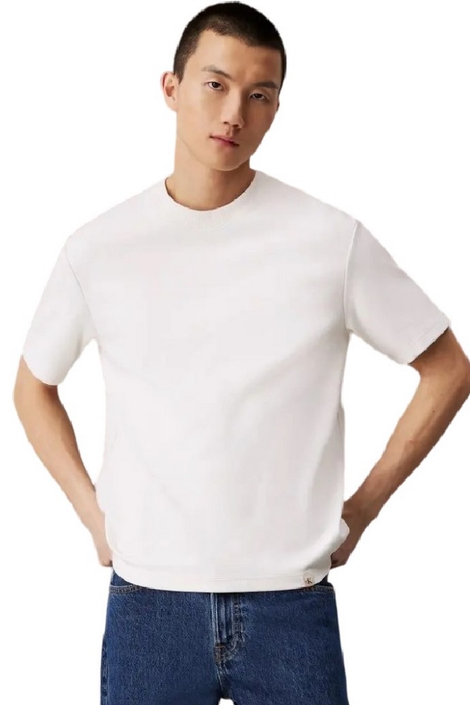 CALVIN KLEIN JEANS INTERLOCK TEE T-SHIRT ΜΠΛΟΥΖΑ ΑΝΔΡΙΚΗ IVORY