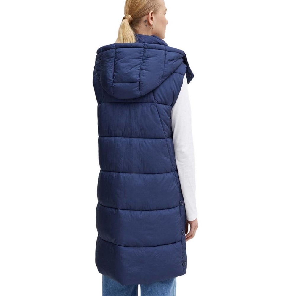 GUESS ELEONORA LONG PUFFER VEST ΓΙΛΕΚΟ ΜΠΟΥΦΑΝ ΓΥΝΑΙΚΕΙΟ NAVY