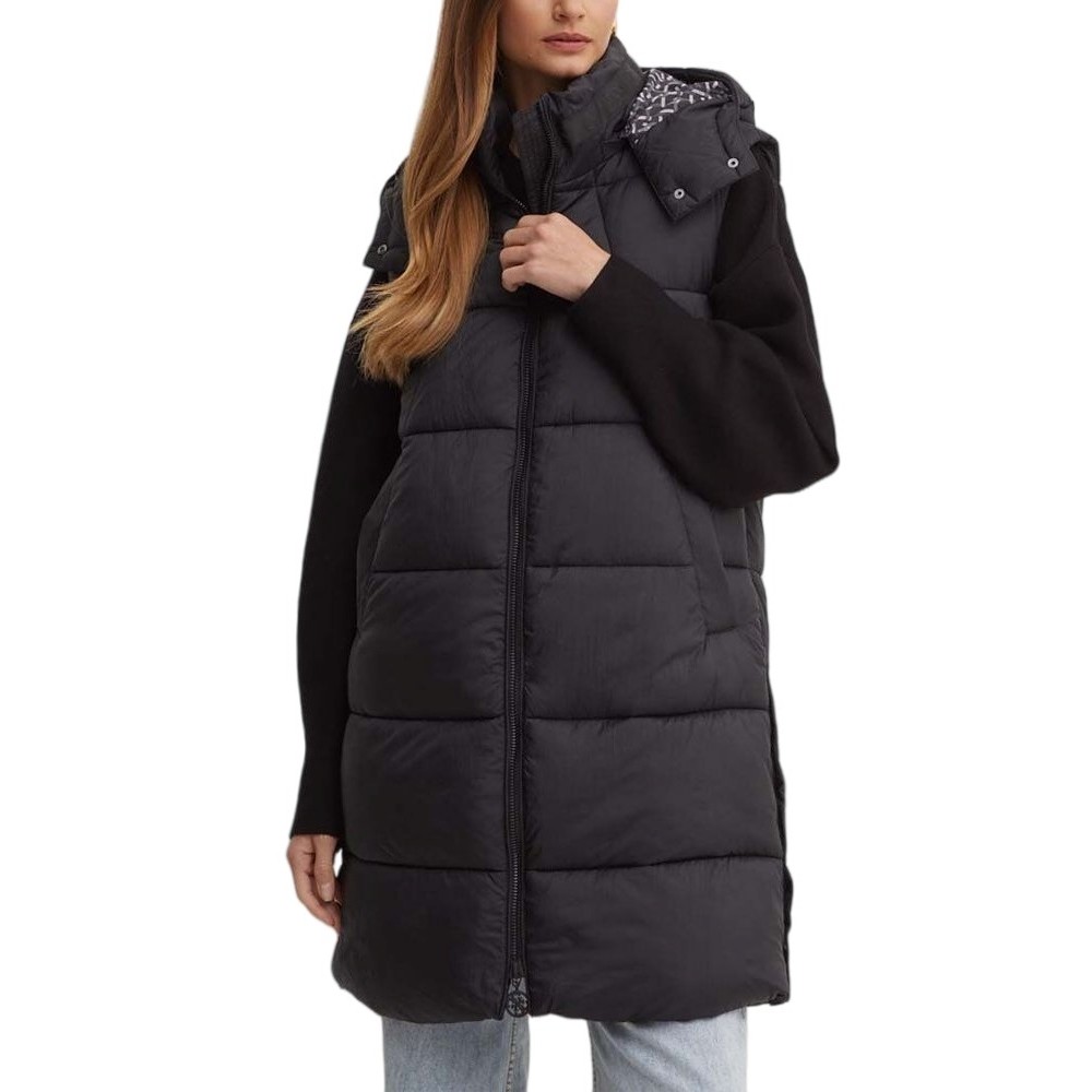 GUESS ELEONORA LONG PUFFER VEST ΓΙΛΕΚΟ ΜΠΟΥΦΑΝ ΓΥΝΑΙΚΕΙΟ BLACK