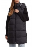 GUESS ELEONORA LONG PUFFER VEST ΓΙΛΕΚΟ ΜΠΟΥΦΑΝ ΓΥΝΑΙΚΕΙΟ BLACK