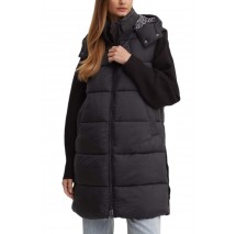 GUESS ELEONORA LONG PUFFER VEST ΓΙΛΕΚΟ ΜΠΟΥΦΑΝ ΓΥΝΑΙΚΕΙΟ BLACK