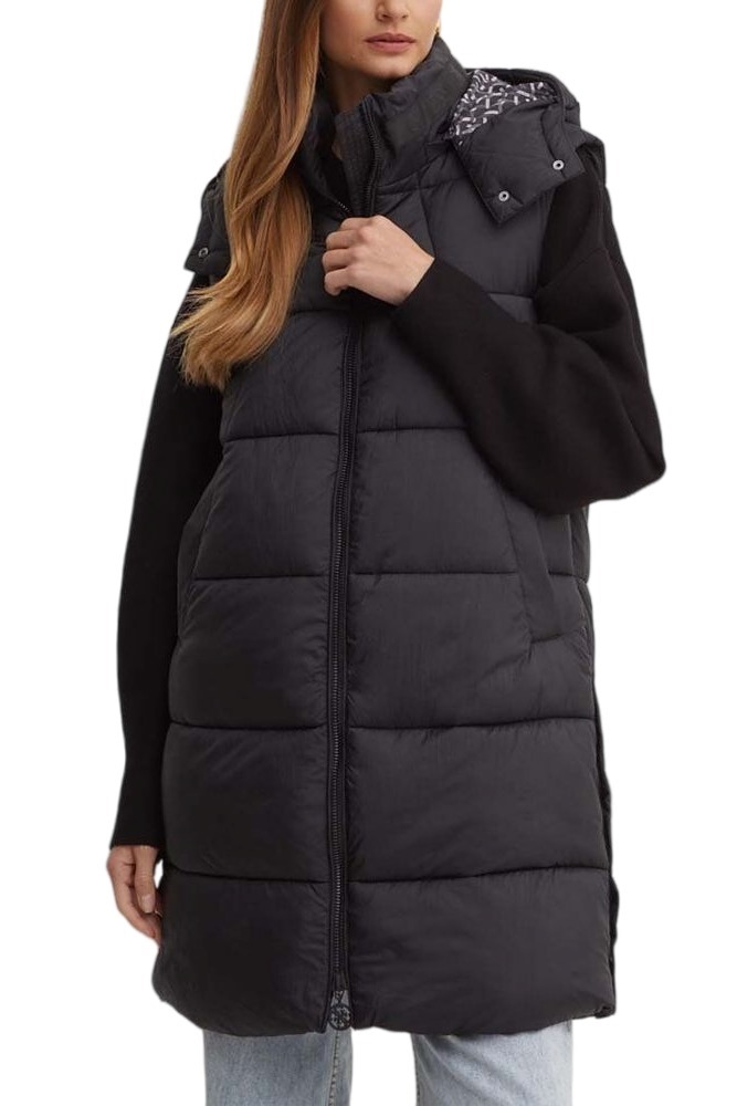 GUESS ELEONORA LONG PUFFER VEST ΓΙΛΕΚΟ ΜΠΟΥΦΑΝ ΓΥΝΑΙΚΕΙΟ BLACK