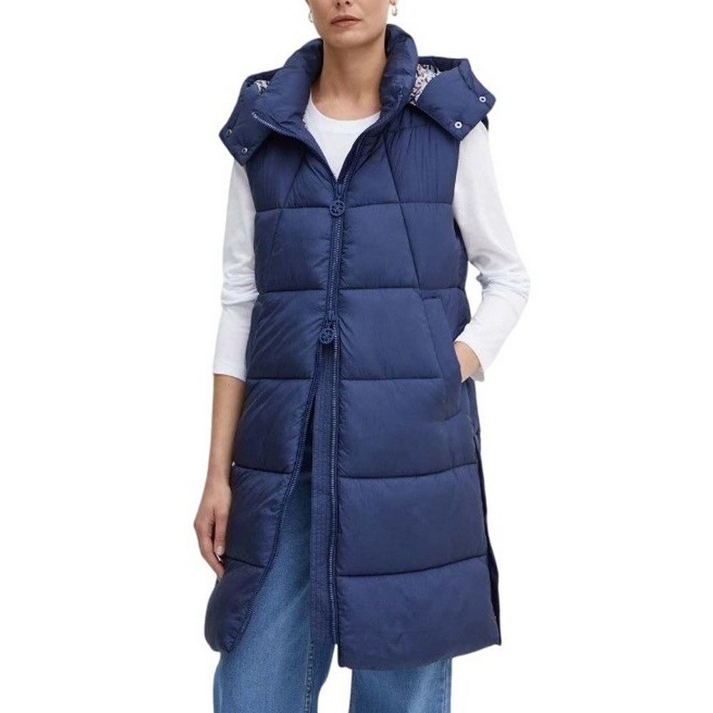 GUESS ELEONORA LONG PUFFER VEST ΓΙΛΕΚΟ ΜΠΟΥΦΑΝ ΓΥΝΑΙΚΕΙΟ NAVY