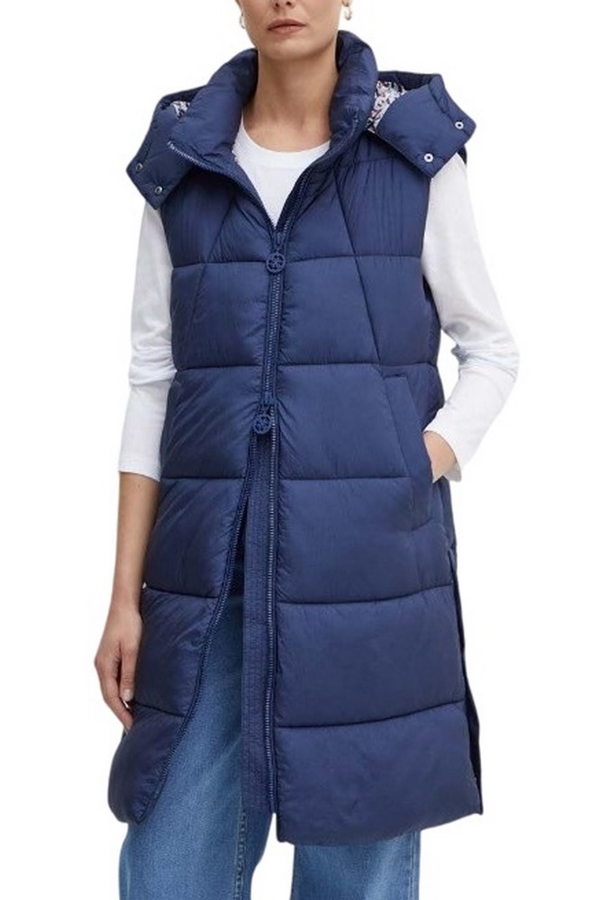 GUESS ELEONORA LONG PUFFER VEST ΓΙΛΕΚΟ ΜΠΟΥΦΑΝ ΓΥΝΑΙΚΕΙΟ NAVY