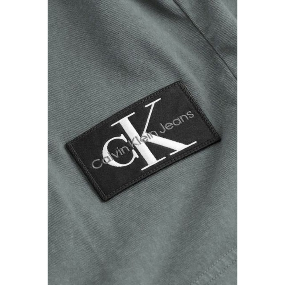 CALVIN KLEIN JEANS WASHED MONOLOGO BADGE T-SHIRT ΜΠΛΟΥΖΑ ΑΝΔΡΙΚΗ ENDLESS GREY