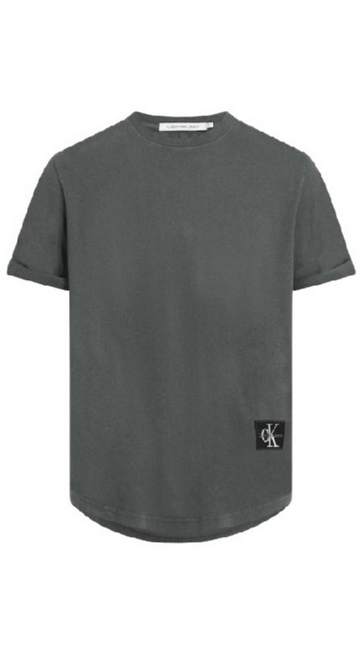 CALVIN KLEIN JEANS WASHED MONOLOGO BADGE T-SHIRT ΜΠΛΟΥΖΑ ΑΝΔΡΙΚΗ ENDLESS GREY