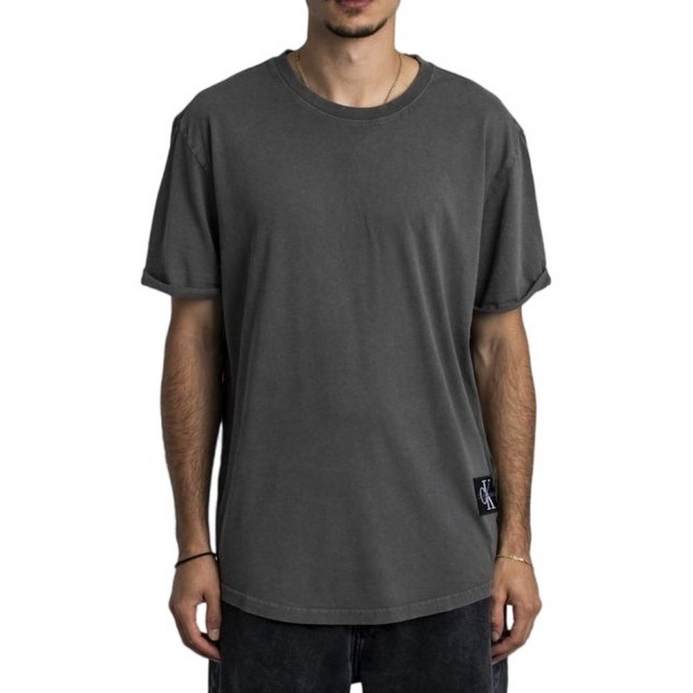 CALVIN KLEIN JEANS WASHED MONOLOGO BADGE T-SHIRT ΜΠΛΟΥΖΑ ΑΝΔΡΙΚΗ ENDLESS GREY