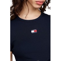 TOMMY HILFIGER TJW SLIM BADGE RIB TEE T-SHIRT ΜΠΛΟΥΖΑ ΓΥΝΑΙΚΕΙΑ NAVY