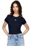 TOMMY JEANS SLIM BADGE RIB TEE T-SHIRT ΜΠΛΟΥΖΑ ΓΥΝΑΙΚΕΙΑ NAVY