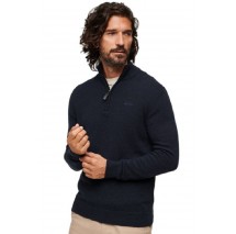 SUPERDRY D5 OVIN ESSENTIAL EMB KNIT HENLEY ΜΠΛΟΥΖΑ ΠΛΕΚΤΗ ΑΝΔΡΙΚΗ NAVY