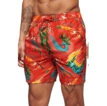 SUPERDRY HAWAIIAN PRINT 17" SWIM SHORT ΜΑΓΙΟ ΑΝΔΡΙΚΟ RED