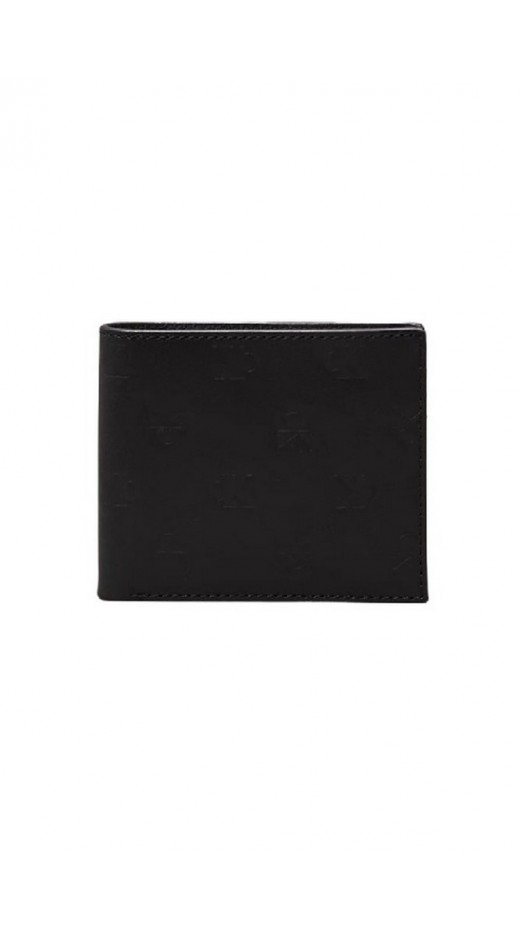 CALVIN KLEIN JEANS AOP EMBOSS BIFOLD W/COIN ΠΟΡΤΟΦΟΛΙ ΑΝΔΡΙΚΟ BLACK