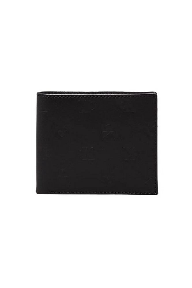 CALVIN KLEIN JEANS AOP EMBOSS BIFOLD W/COIN ΠΟΡΤΟΦΟΛΙ ΑΝΔΡΙΚΟ BLACK