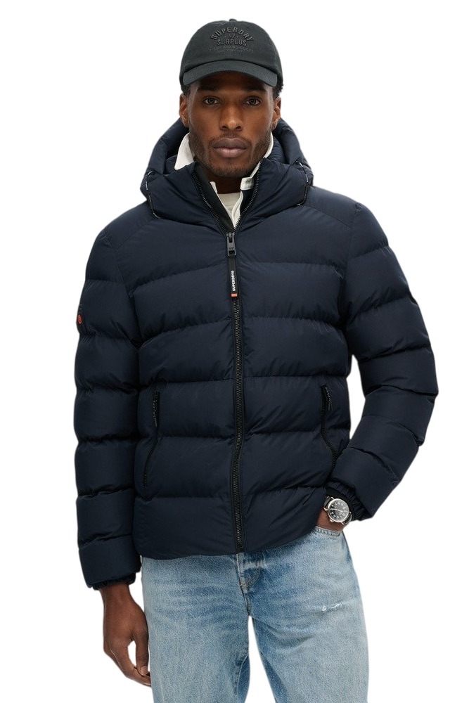 SUPERDRY SDCD HOODED SPORTS PUFFER JACKET ΜΠΟΥΦΑΝ ΑΝΔΡΙΚΟ NAVY