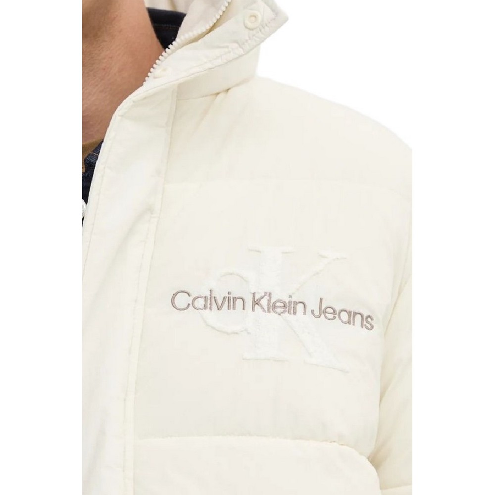 CALVIN KLEIN JEANS CHENILLE PUFFER ΜΠΟΥΦΑΝ ΑΝΔΡΙΚΟ IVORY