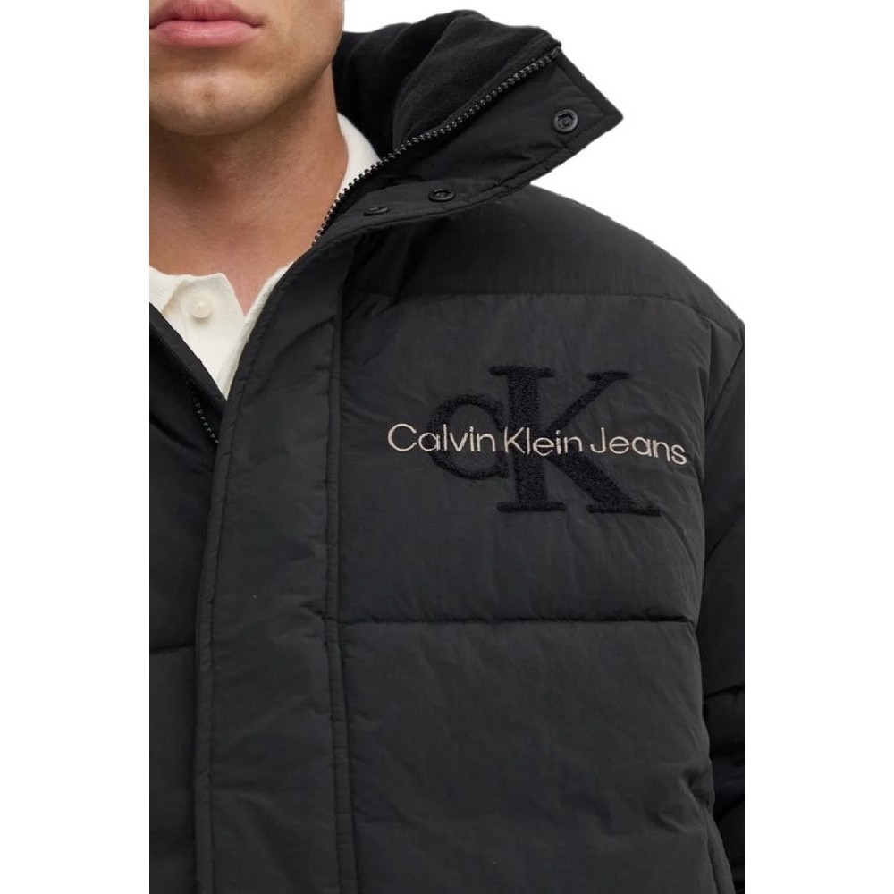 CALVIN KLEIN JEANS CHENILLE PUFFER ΜΠΟΥΦΑΝ ΑΝΔΡΙΚΟ BLACK