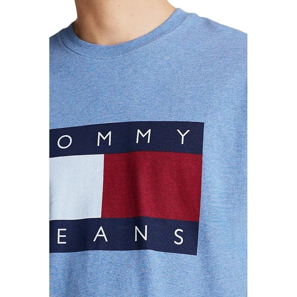 TOMMY JEANS RLX MELANGE BIG FLAG TEE T-SHIRT ΜΠΛΟΥΖΑ ΑΝΔΡΙΚΗ CIEL