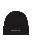 CALVIN KLEIN JEANS MONO LOGO EMBRO BEANIE ΣΚΟΥΦΟΣ ΓΥΝΑΙΚΕΙΟΣ BLACK