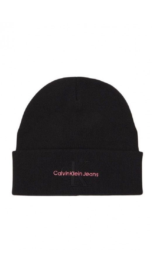 CALVIN KLEIN JEANS MONO LOGO EMBRO BEANIE ΣΚΟΥΦΟΣ ΓΥΝΑΙΚΕΙΟΣ BLACK