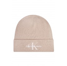 CALVIN KLEIN JEANS MONO LOGO EMBRO BEANIE ΣΚΟΥΦΟΣ ΓΥΝΑΙΚΕΙΟΣ BEIGE