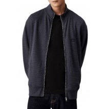 CALVIN KLEIN JEANS WOVEN LABEL WAFFLE ZIP THROUGH ΖΑΚΕΤΑ ΑΝΔΡΙΚΗ GREY