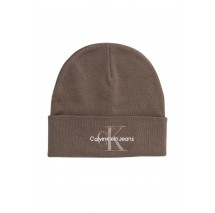 CALVIN KLEIN JEANS MONO LOGO EMBRO BEANIE ΣΚΟΥΦΟΣ ΑΝΔΡΙΚΟΣ BROWN